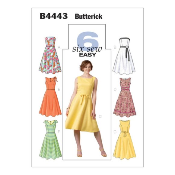 Butterick 4443 - 6 Easy Sew - Flared Dresses Sewing Pattern - Size BB 8,10,12,14 - Picture 1 of 10